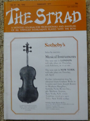 The Strad Magazine - February 1977 - Gagliano Violoncello - Violins Cellos