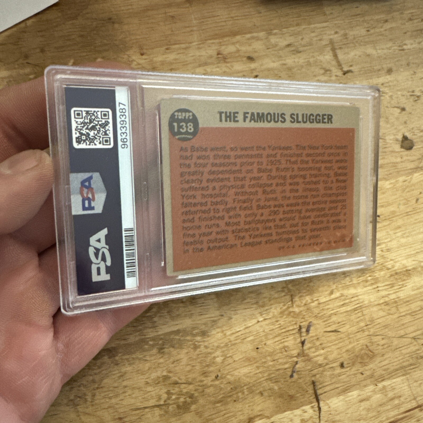 Babe Ruth Vintage Baseball Card Antique PSA 3 New York Yankee Topps Slugger 1962 view 16