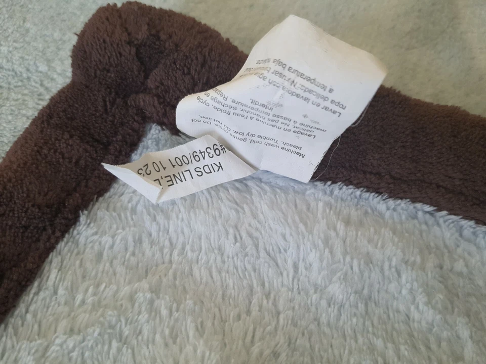 Manta Bebé Azul Línea Niños Borde Marrón Parche Verde Estrella Lovey 30"x 40" Seguridad Foto 4 de 4