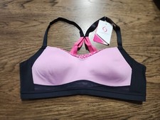 NEW Moving Comfort Fineform Sports Bra XL 38A 38B 40A Lotus Pink Black Strap 38