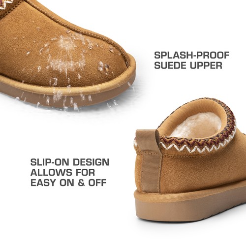 Mens Memory Foam Slippers Genuine Suede Indoor Fuzzy Fluffy Home Cozy Slippers - Picture 9 of 15