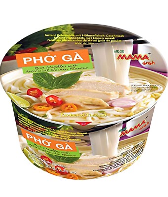 MAMA Pho Ga Instant Chicken Soup Bowl Noodle Vietnamese Style 2.29 oz Pack of 6