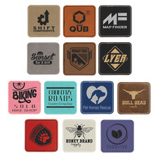 Blank Leather Hat Patches, 10 Pack, Square Laserable Leatherette with Adhesive