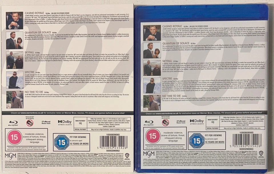 Daniel Craig-James Bond Collection 007[Blu-ray][Region Free]New Sealed-Slipcover - Image 2 of 2