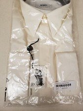 Rodin Dress shirt 16.5 White Cotton Italy French Cuff Spread Collar 125.00