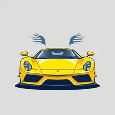 Digital picture Art Drawing  of Sports car of PNG printable file