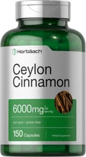 Ceylon Cinnamon Capsules 6000mg | 150 Count | Non-GMO, Gluten Free | by Horbaach