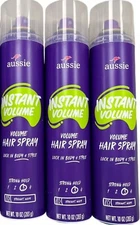 3 PACK Aussie Hairspray INSTANT VOLUME 10oz DISCONTINUED Australian Strong Hold