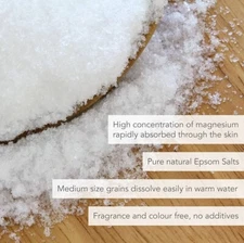 Epsom Salt Magnesium Sulfate 100% Pure Unscented USP Grade Medium Fine Grain
