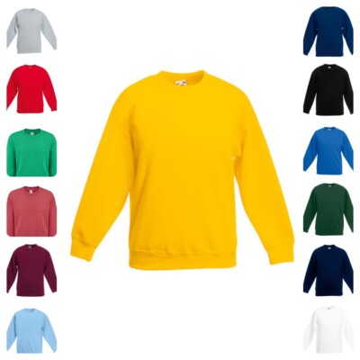 Fruit of the Loom Kids Classic Set-In Sweat F324NK Kinder Pullover Pulli 104-164