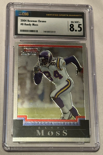 2004 Bowman Chrome Randy Moss #8 Refractor CSG Graded 8.5 - Picture 1 of 5