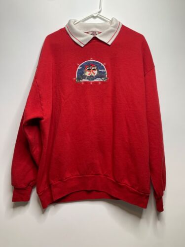 Top Stitch by Morning Star Women Size 2X Vintage Red Christmas Sweatshirt