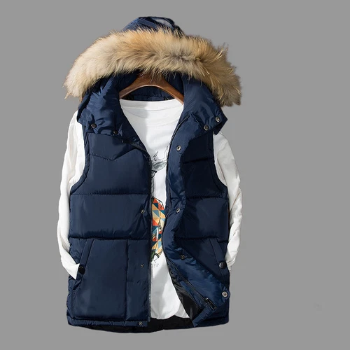 New Mens Winter Padded Puffer Sleeveless Coat Warm Hooded Vest Quilted Jacket - Picture 5 of 17