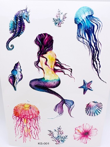 4pcs GLITTER Kids Cartoon Temporary Tattoo art stickers Waterproof Body/face - Picture 8 of 55