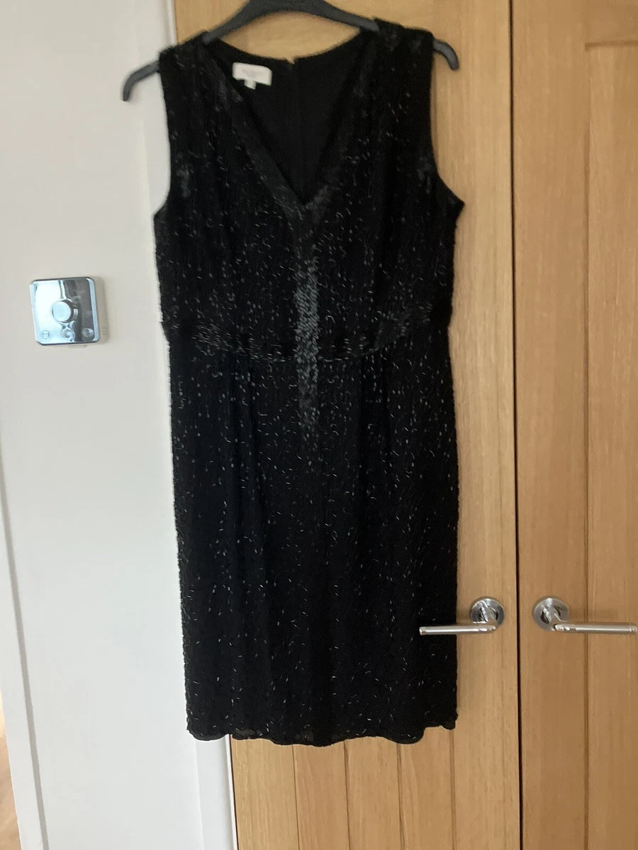 Hobbs black shift hot sale dress