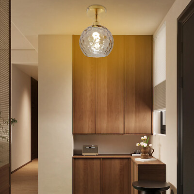 Round Shape E26 Lamp Ceiling Light Fixture, Modern Ceiling Mounted Indoor Lamp