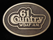 QL03162 NOS VINTAGE 1970s 61 COUNTRY WDAF-AM MUSIC RADIO KANSAS CITY BUCKLE