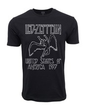 LED ZEPPELIN MENs ORIGINAL AND AUTHENTIC LICENSE 1977 DISTRESS LOGO T SHIRT