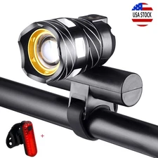 1-4Set USB Rechargeable LED Bicycle Headlight Bike Front Rear Light Cycling Lamp