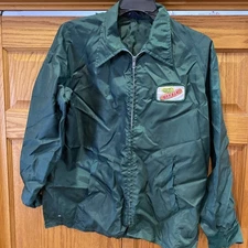True Vintage K BRAND L Jacket Mens Green 70s 80s Farmer DEKALB Seeds USA Farm