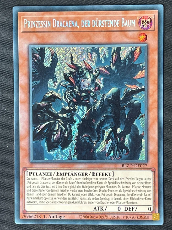 Yugioh Prinzessin Dracaena, der dürstende Baum Secret Rare BLZD-DE027 NM - Bild 1 von 1