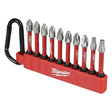 Milwaukee SHOCKWAVE™ 10Pc Impact Duty Screwdriver Bit Set w/ Carabiner NEW