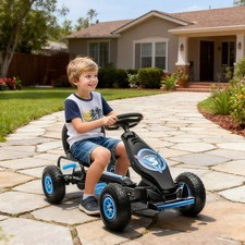 Kids Pedal Go Kart Ride On Car with Suspension, Hand Brake Wear Resistant Tire