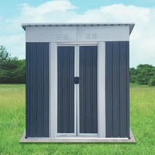 5x3FT Outdoor Shed w/ Aluminum Alloy Frame&Sliding Door,Garden Tool Bike Storage