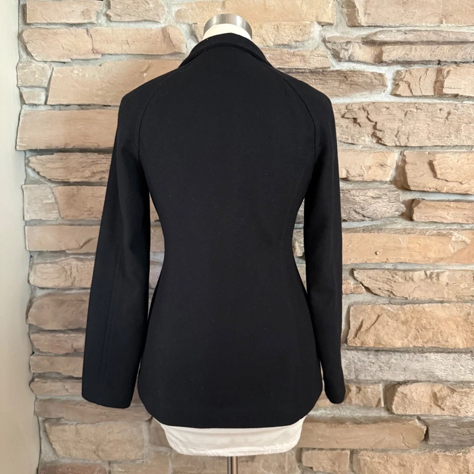 Chaqueta para mujer Banana Republic mezcla de lana doble botonadura XS negra Foto 3 de 4