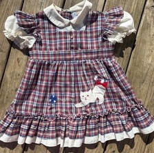Vintage Nana s pet JC PENNEY Plaid Dress With Collar Size 4T