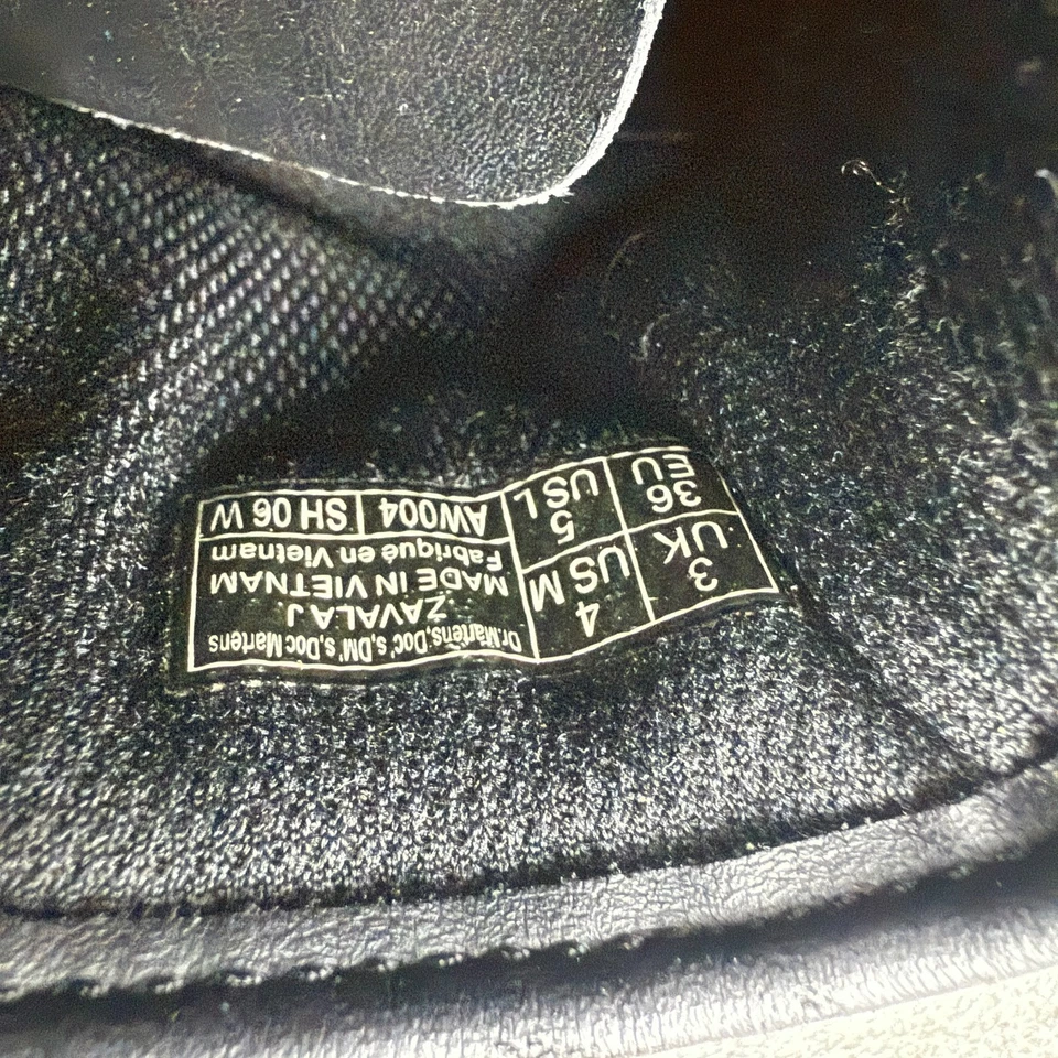 Кожаные черные боевые ботинки Doc Martin AW004 молодежный размер 4 - Изображение 4 из 4