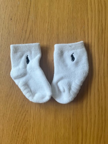 Ralph Lauren Newborn Baby Grip Socks White