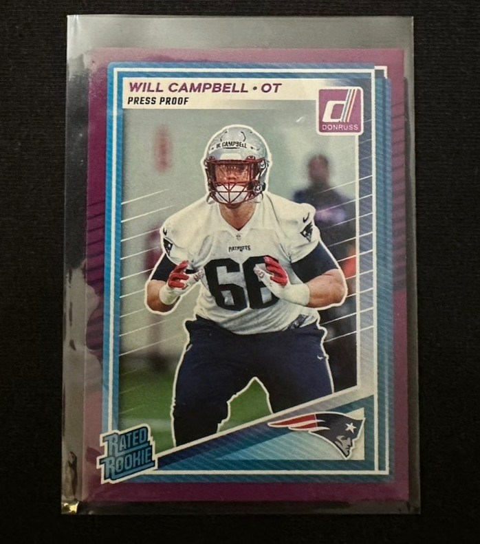 2025 Panini Donruss - Rated Rookie Will Campbell #345 Purple Press Proof (RC)