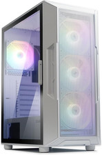Zalman I3 Neo ATX Mid-Tower RGB Gaming PC Desktop Computer Case, White
