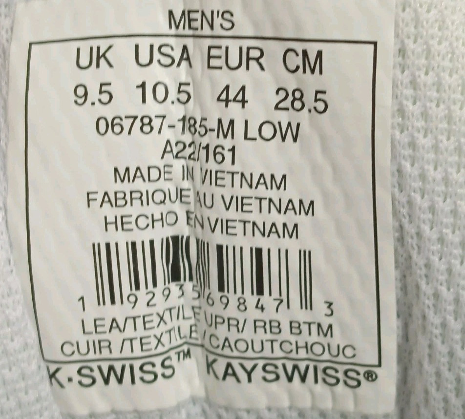 SAOLA K SWISS Uomo 10.5 CALI TRAIL 06787 185 Bianco Arancione Vibrante