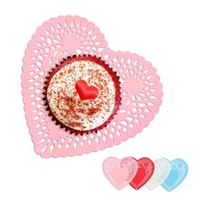 200 PCS Paper Hearts Doilies, 4 inch Heart-Shaped Cutouts Lace Doilies for
