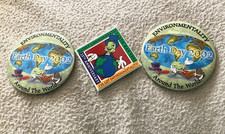 3-Walt Disney Jiminy Cricket Earth Day Pin/Button-1995 & (2) 2002