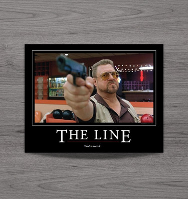The Big Lebowski Over the Line Walter Sobchak Fridge Magnet or Laptop Sticker