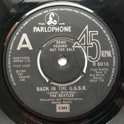 THE BEATLES "BACK IN THE USSR" UK 1976 DEMO WITH G  1 STAMPERS EX+ COND