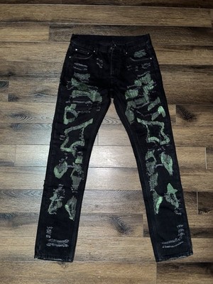MNML Jeans Men's Size 32 Black Ripped Slim Fit