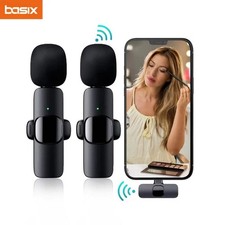 Lavalier Microphone 2.4G Wireless Portable Audio Video Recording Mini Mic for iP