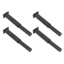 4 PCS Adjustable Bed Height Replacement Legs Steel Antislip Metal Cabinet Desk-