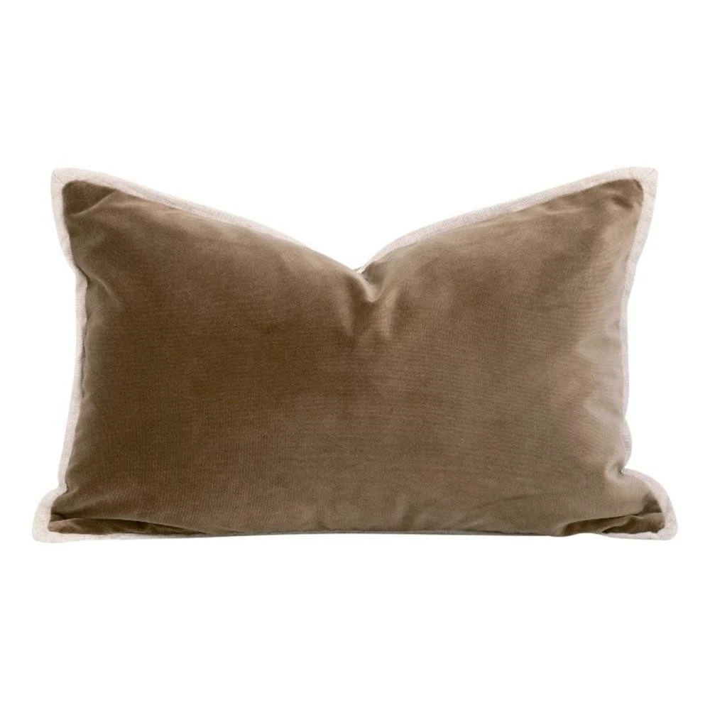 Maklaine Modern Transitional 20" Lumbar Pillow Set of 2 Brown