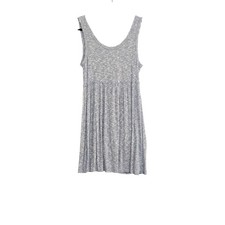 $39 EUC LAZY SUNDAYS sleeveless dress deep v back M black white grey variegated