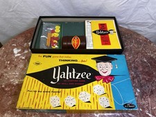 Vintage Yahtzee Game E.S. Lowe Co. 1956 1972 Complete Dice Cup Chips Score Cards