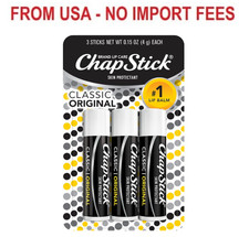 ChapStick Classic Original Lip Balm Tubes, Lip Care - 0.15 Oz Pack of 3