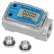1 inch Digital Flow Meter with 3 4 inch Adapters for Water, Diesel, Gasoline and