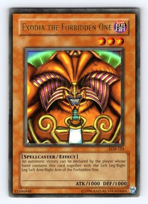 Yugioh Exodia the Forbidden One LOB-124 Ultra FOIL SHIFT MISPRINT - MP-LP  