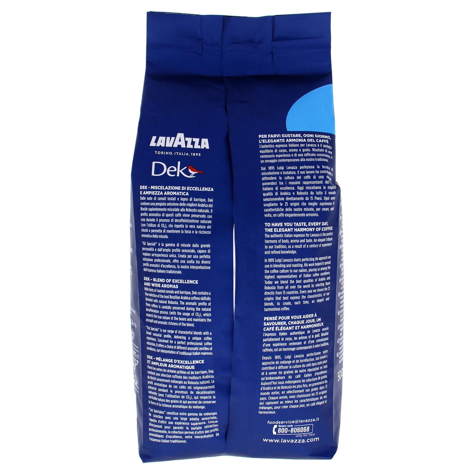 LavAzza Decaf Espresso Whole Bean Coffee. 12x500g Case. BB 5/26. Free Shipping.