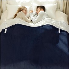 Queen Size Heated Blanket 84" x 90" - Flannel Sherpa Electric Blanket Queen w...